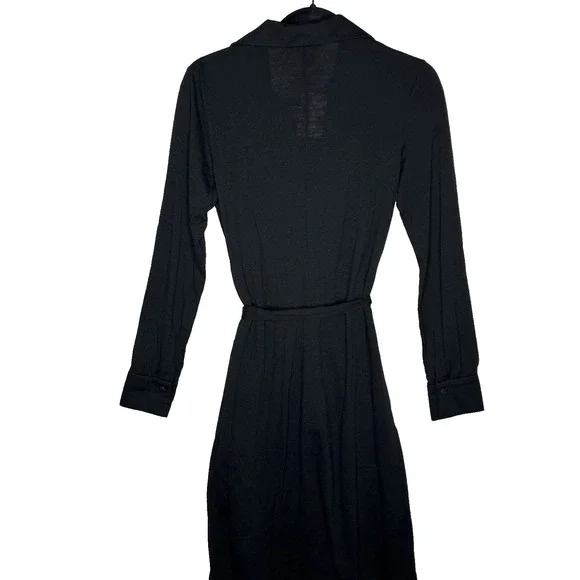 NEW Banana Republic Semi Sheer Wool Blend Tie Waist Long Sleeve Shirt Dress M - Picture 3 of 10